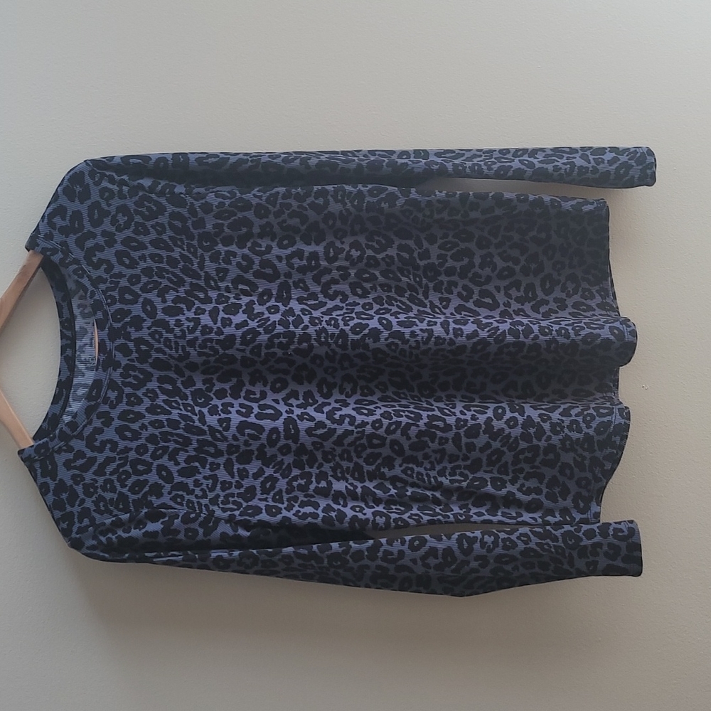 No Boundaries Gray Black Leopard Longsleeve Top (XXXL)